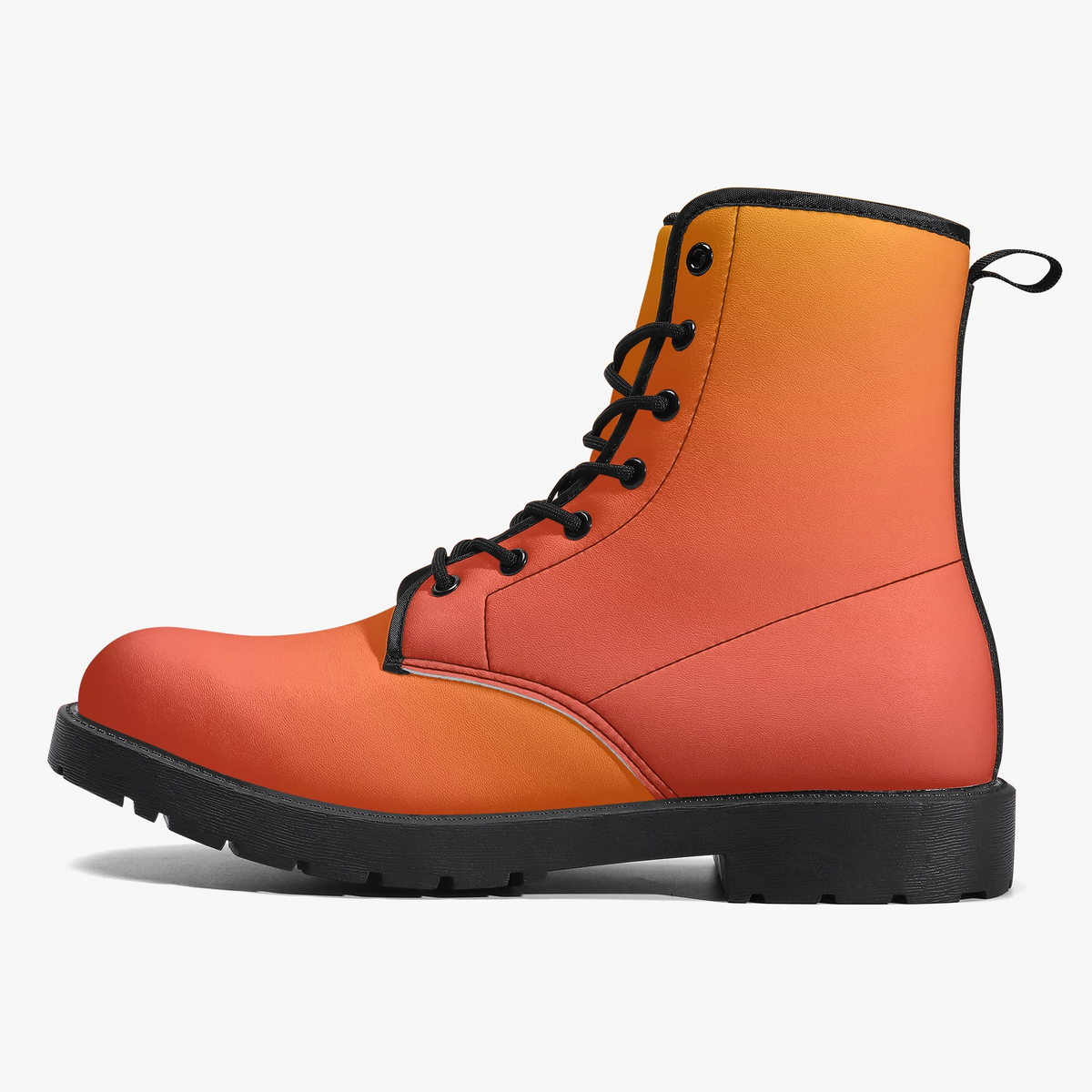 Combat Boots - Orange Ombre | Boho Shoes, Handmade Lace Up Boots, Vegan Leather Lace Up Boots Women, 90s Boots, 2000s Boots, Hipster Boots