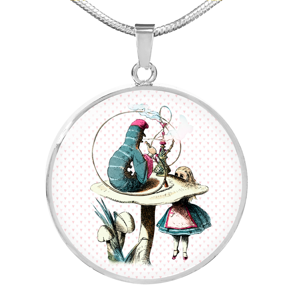 Alice in Wonderland Necklace - Circle Pendant #101 Colorful
