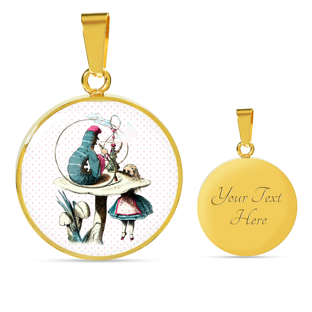 Alice in Wonderland Necklace - Circle Pendant #101 Colorful