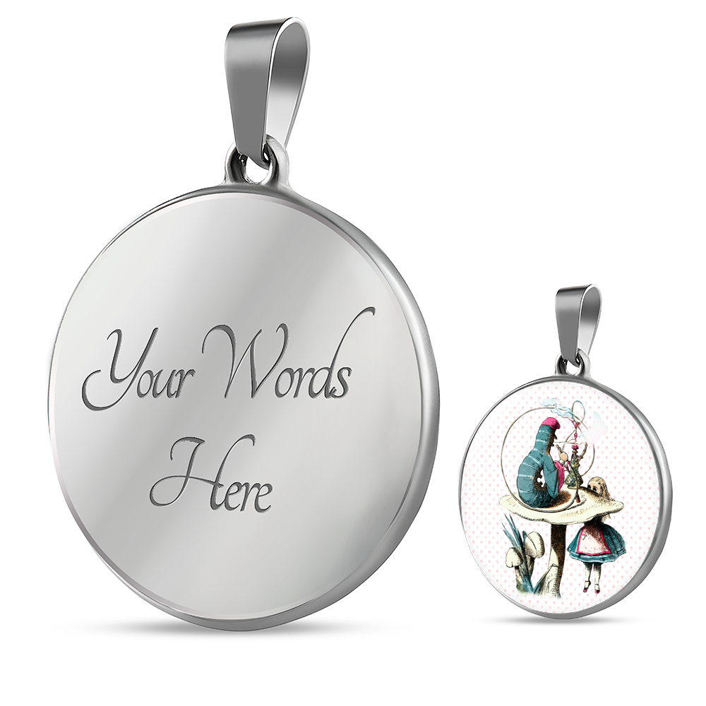 Alice in Wonderland Necklace - Circle Pendant #101 Colorful
