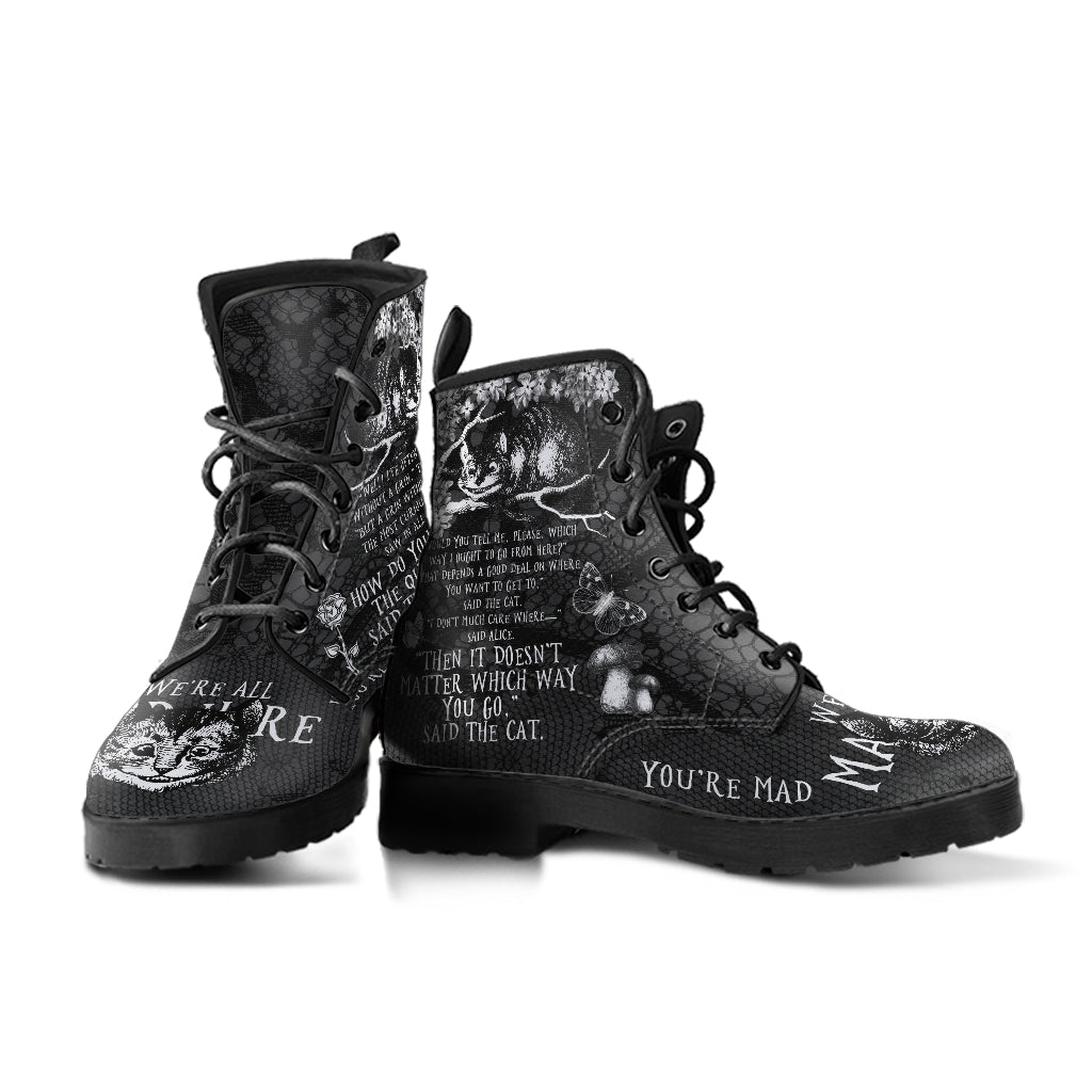 Combat Boots - Alice in Wonderland Gifts #102 Black