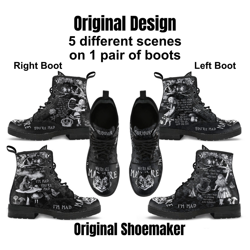 Combat Boots - Alice in Wonderland Gifts #103 Black