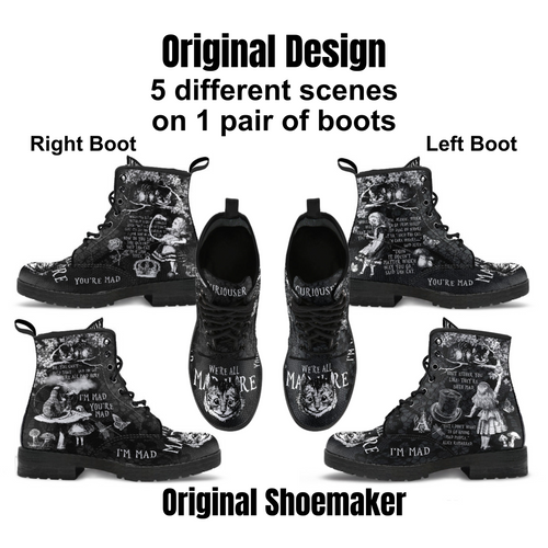Combat Boots - Alice in Wonderland Gifts #103 Black