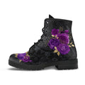 Combat Boots - Beautiful Flowers #102T | Women’s Black
