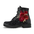 Combat Boots - Beautiful Flowers #107 Black | Cute Kawaii