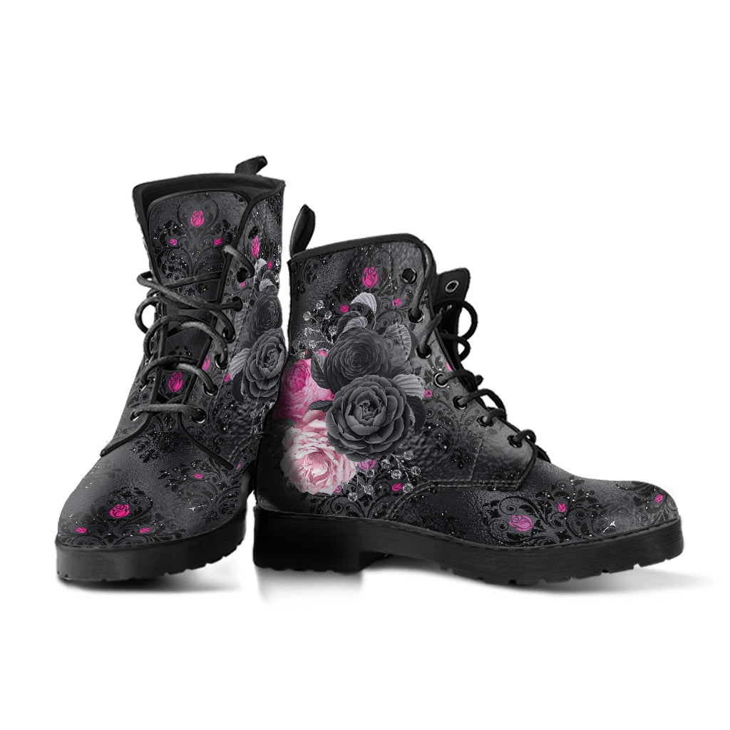 Combat Boots - Beautiful Flowers #109 Pink Dainty