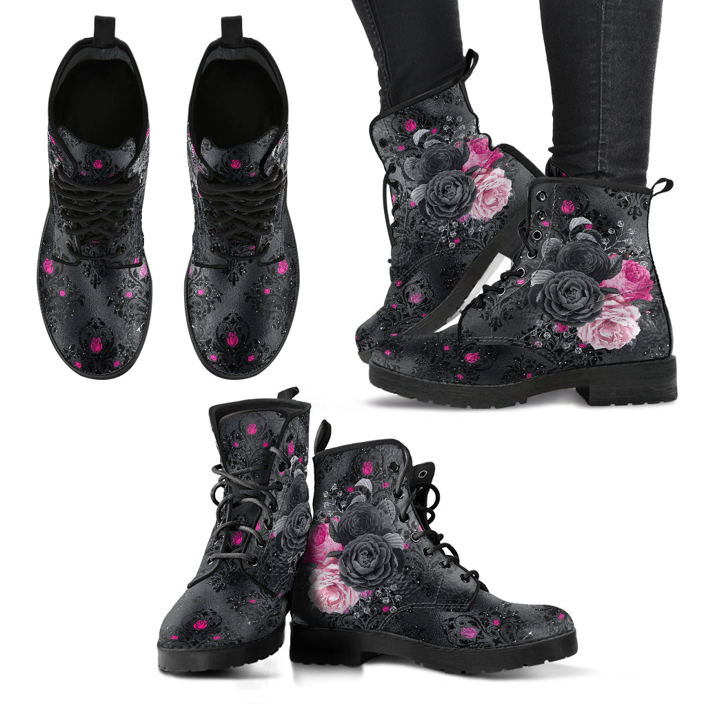 Combat Boots - Beautiful Flowers #109 Pink Dainty