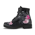 Combat Boots - Beautiful Flowers #109 Pink Lace | Aesthetic
