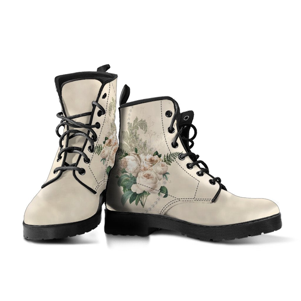 Combat Boots - Beautiful Flowers #22 | Custom Shoes