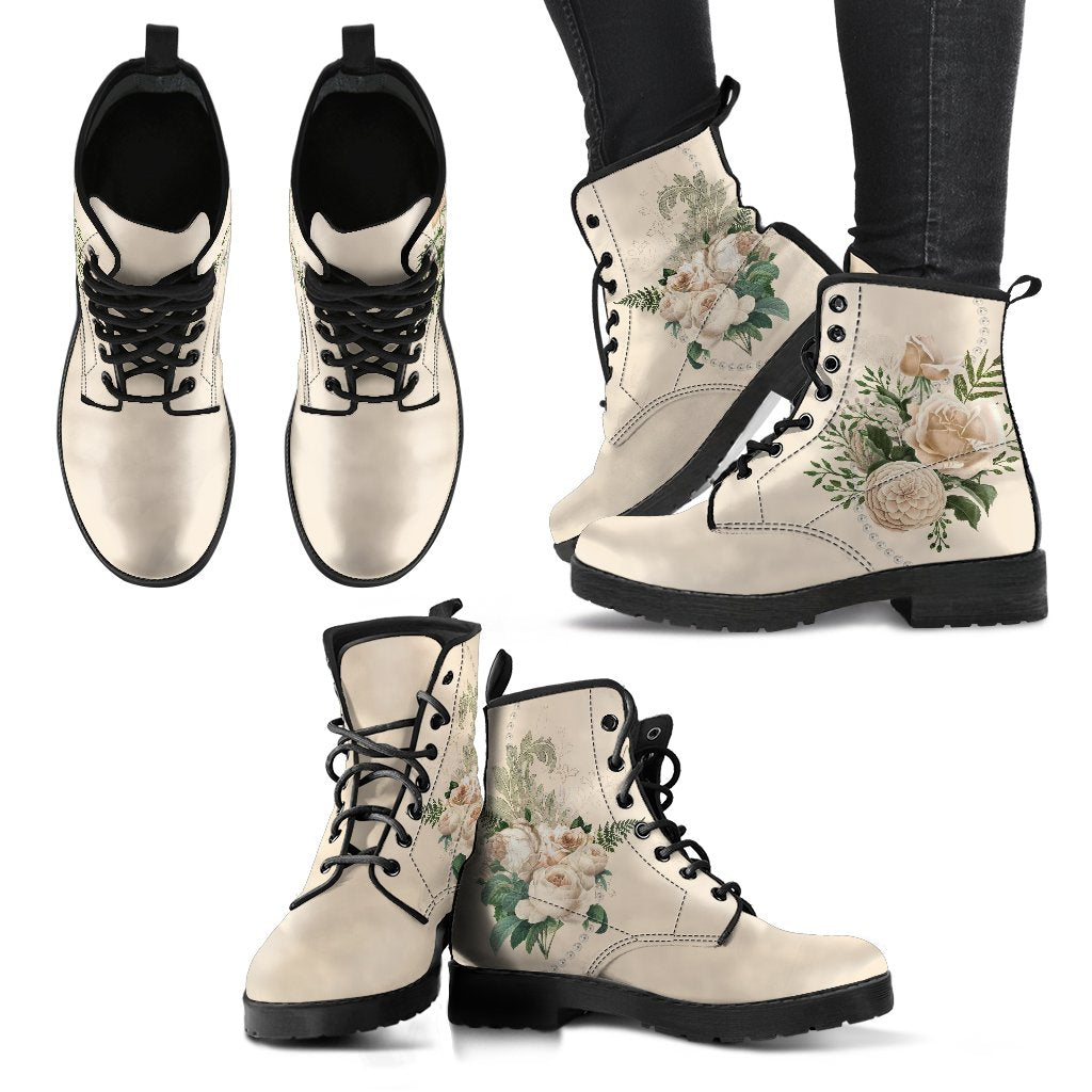 Combat Boots - Beautiful Flowers #22 | Custom Shoes