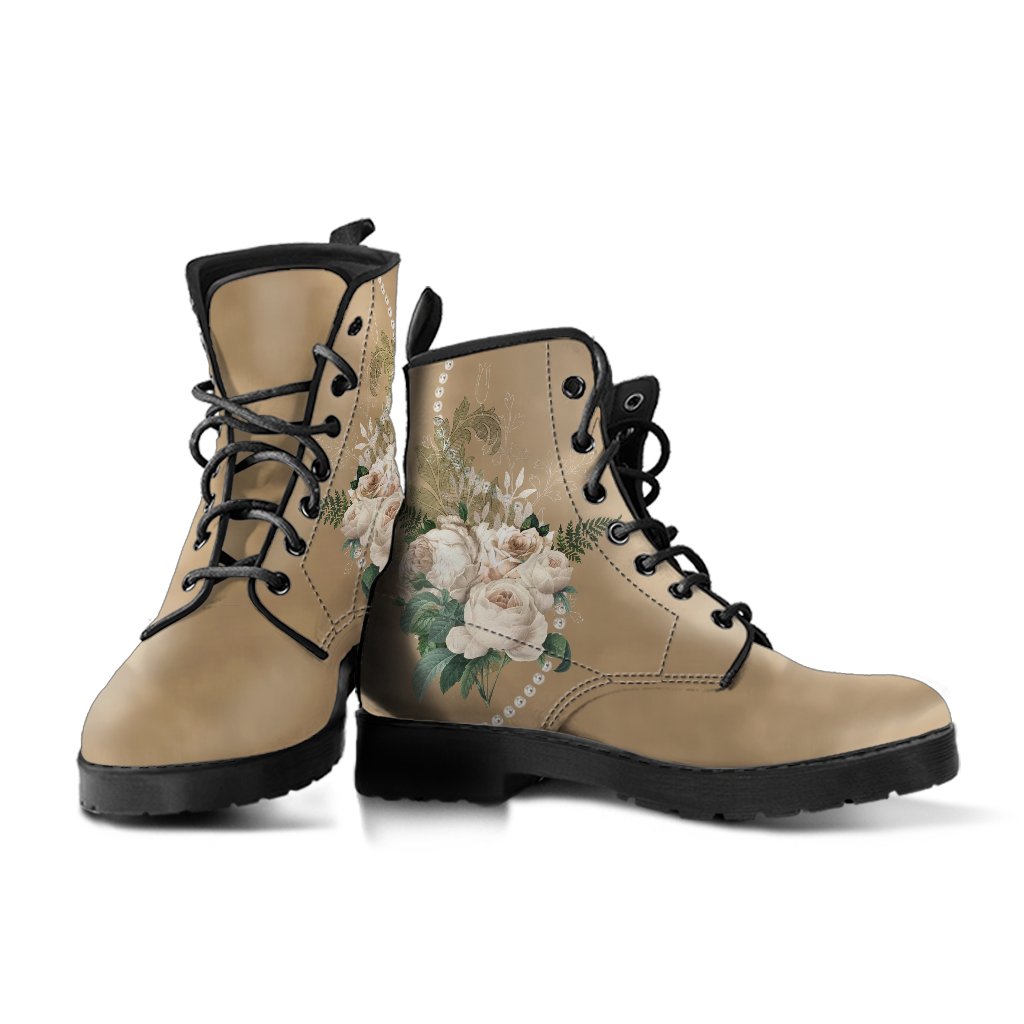 Combat Boots - Beautiful Flowers #23 | Custom Shoes