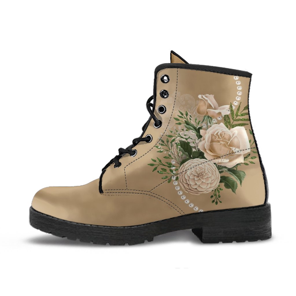 Combat Boots - Beautiful Flowers #23 | Custom Shoes