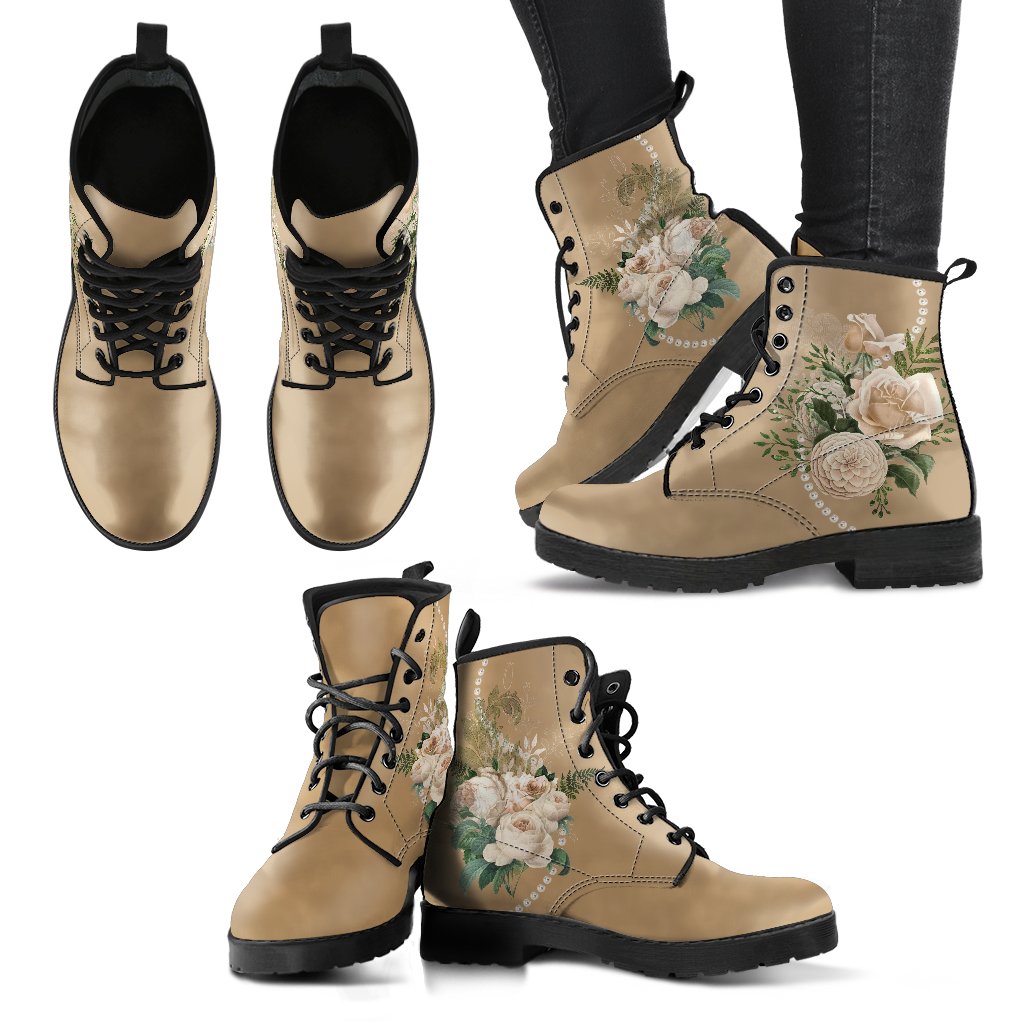 Combat Boots - Beautiful Flowers #23 | Custom Shoes