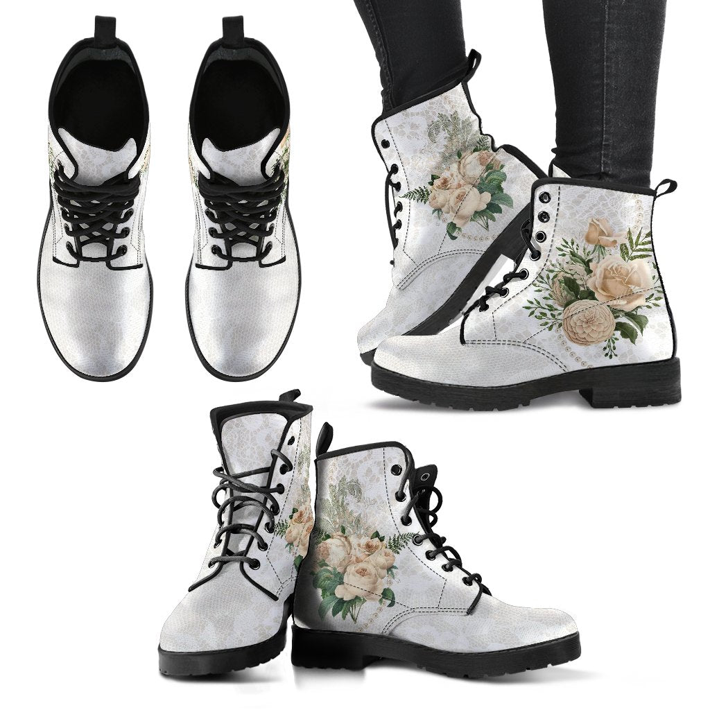 Combat Boots - Beautiful Flowers #24 | Custom Shoes