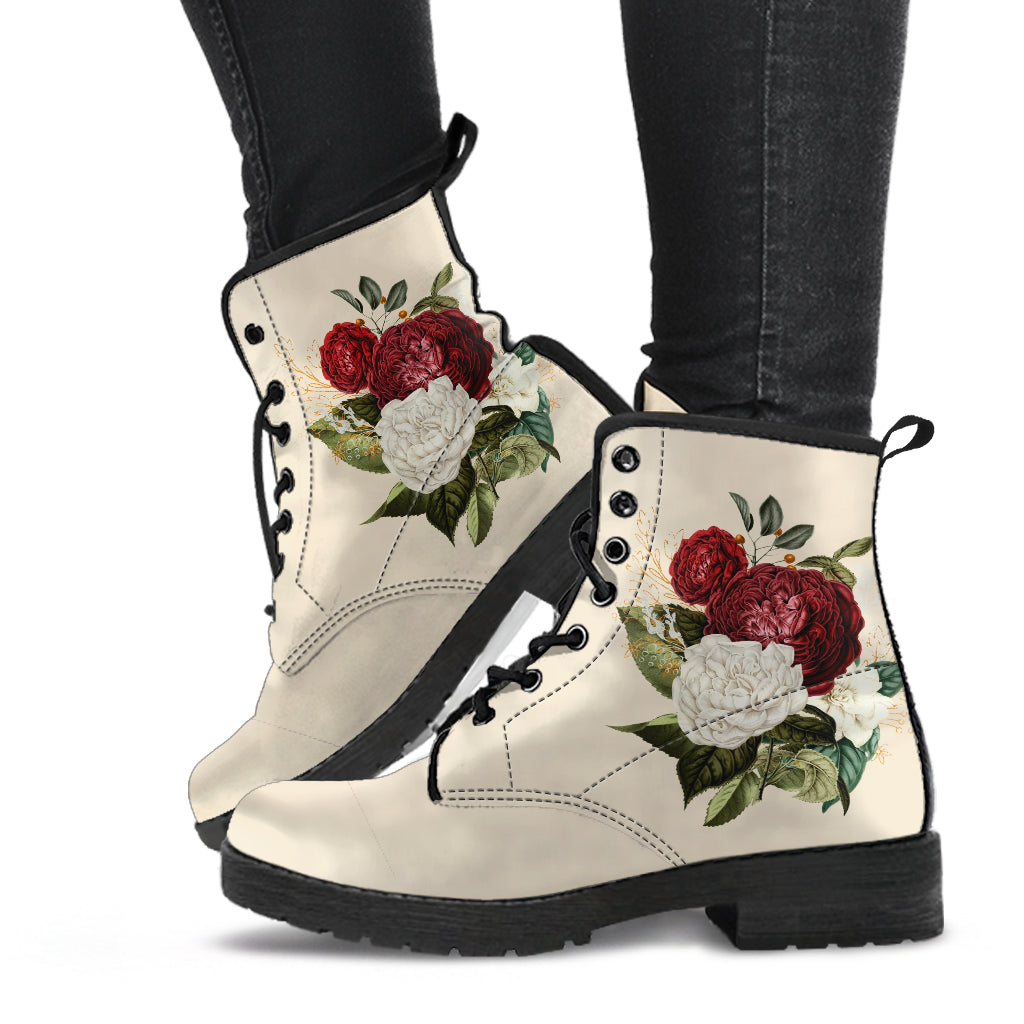 Combat Boots - Beautiful Flowers #33 | Custom Shoes Women’s