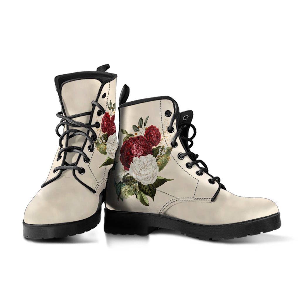 Combat Boots - Beautiful Flowers #33 | Custom Shoes Women’s