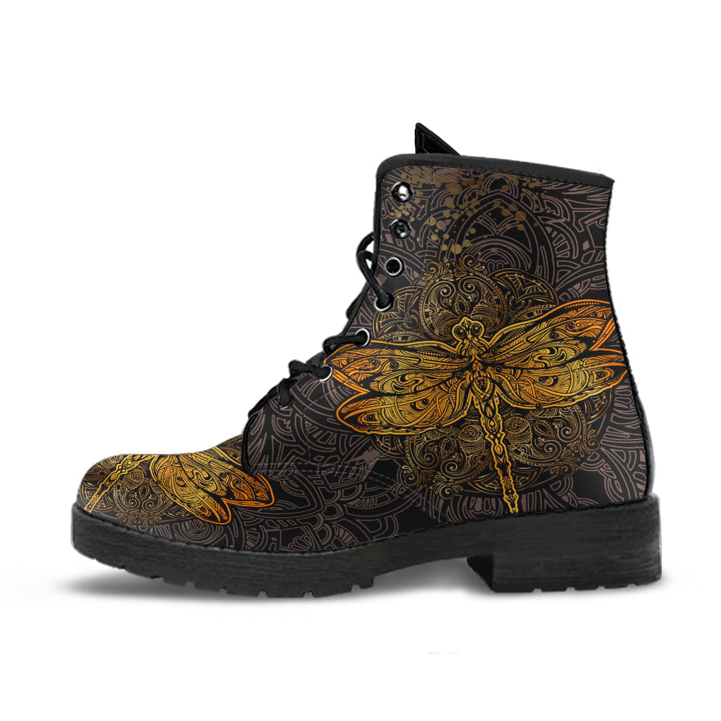 Combat Boots - Dragonfly | Vegan Leather Lace Up Boots