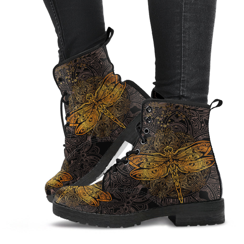 Combat Boots - Dragonfly | Vegan Leather Lace Up Boots
