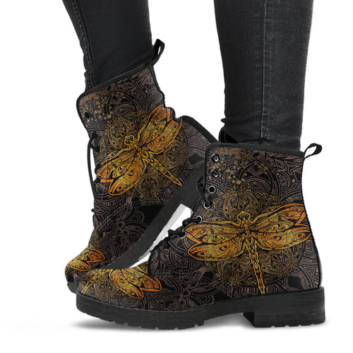 Combat Boots - Dragonfly | Vegan Leather Lace Up Boots
