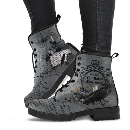 Combat Boots - Edgar Allan Poe Inspired #103 The Raven