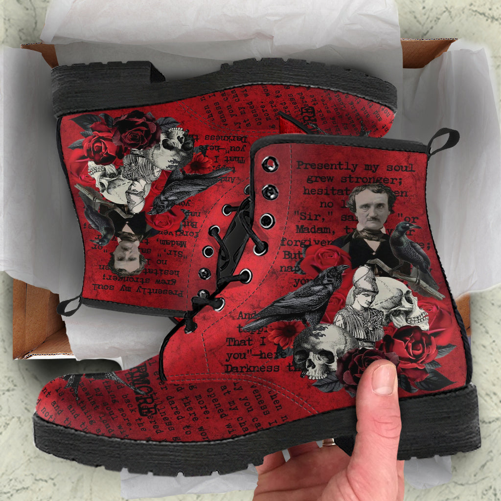 Combat Boots - Edgar Allan Poe Inspired #111 The Raven