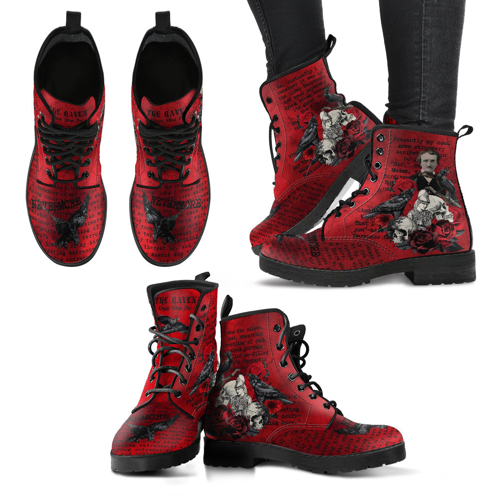 Combat Boots - Edgar Allan Poe Inspired #111 The Raven