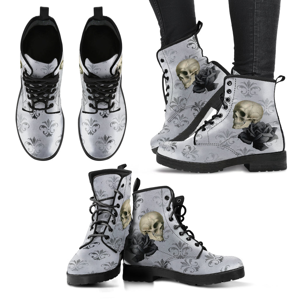 Combat Boots - Goth Shoes #105 Skulls Grunge Style | Vegan