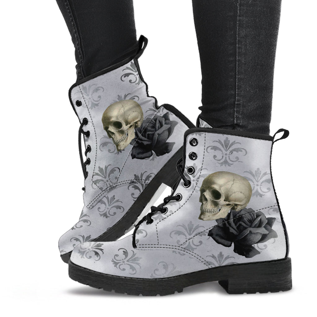 Combat Boots - Goth Shoes #105 Skulls Grunge Style | Vegan