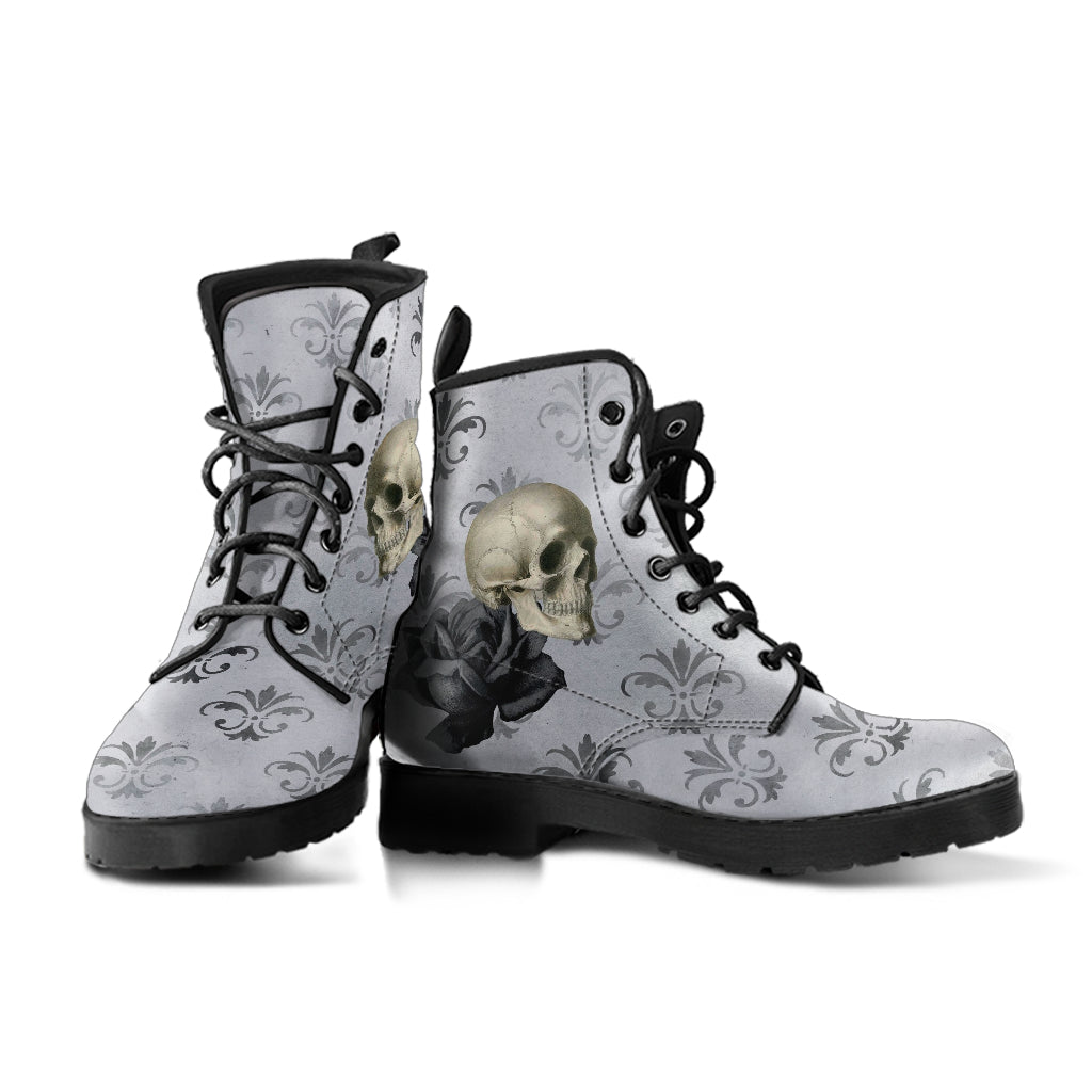 Combat Boots - Goth Shoes #105 Skulls Grunge Style | Vegan