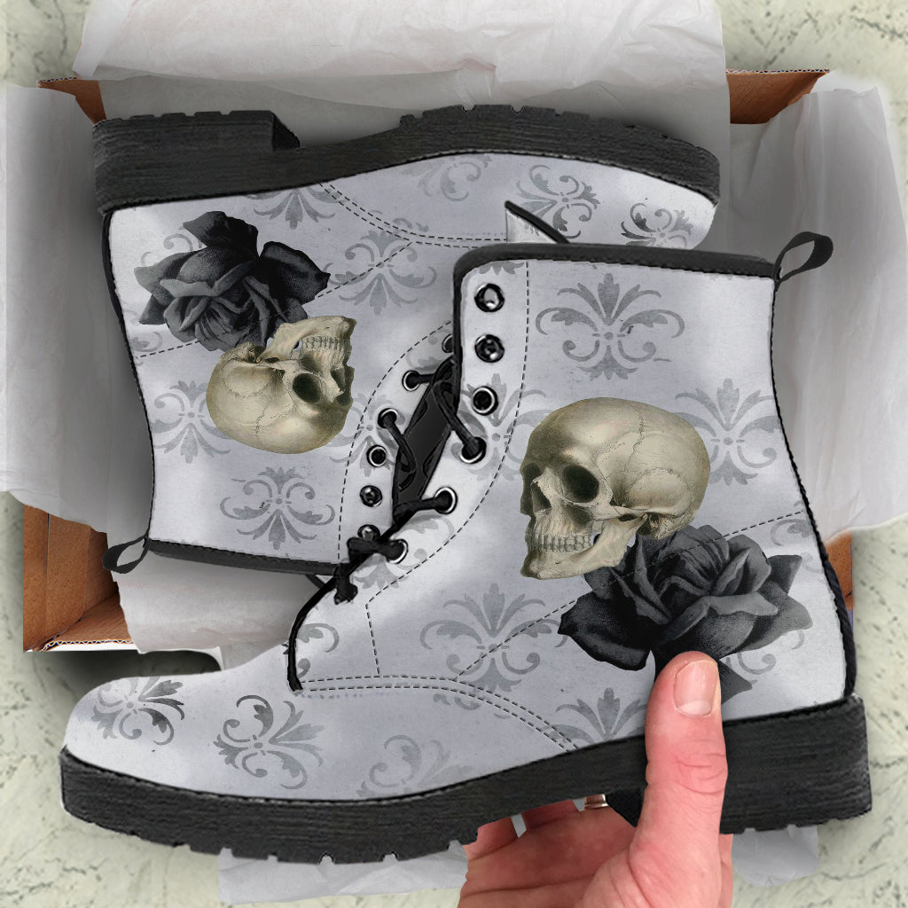 Combat Boots - Goth Shoes #105 Skulls Grunge Style | Vegan
