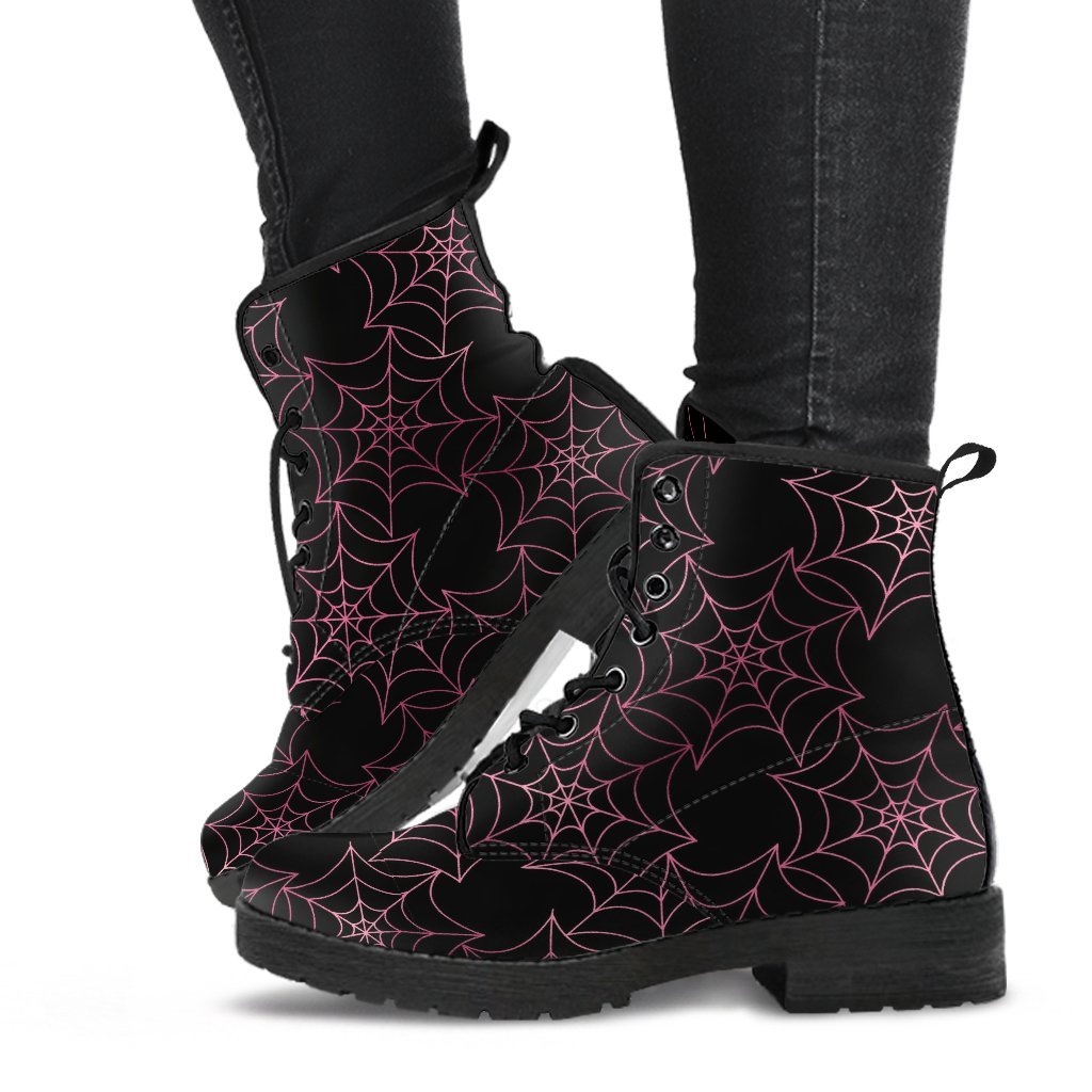Combat Boots - Goth Shoes #71 Spiderweb Boots | Women’s