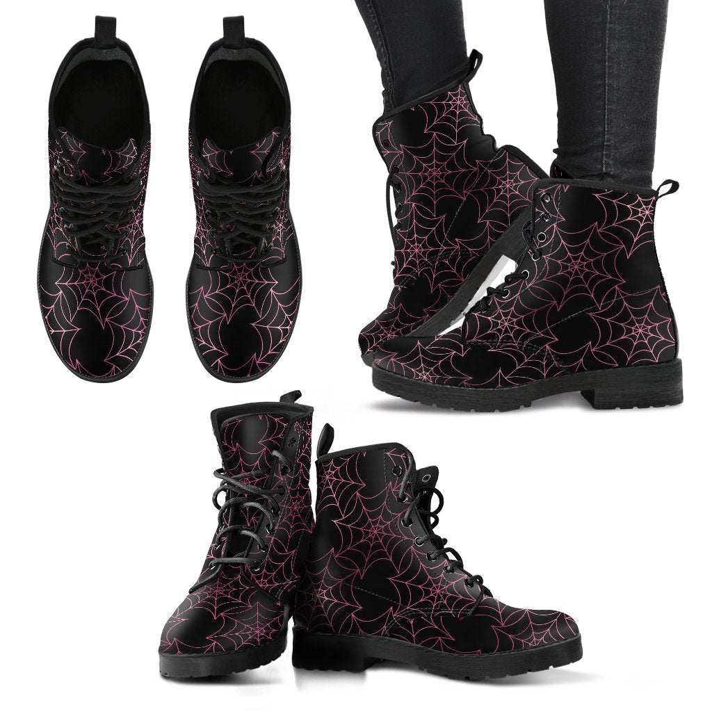 Combat Boots - Goth Shoes #71 Spiderweb Boots | Women’s
