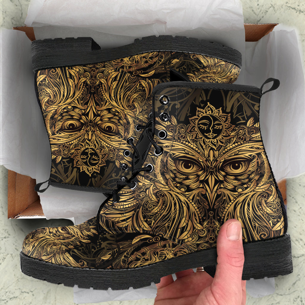 Combat Boots - Masquerade Mask | Vegan Leather Lace Up