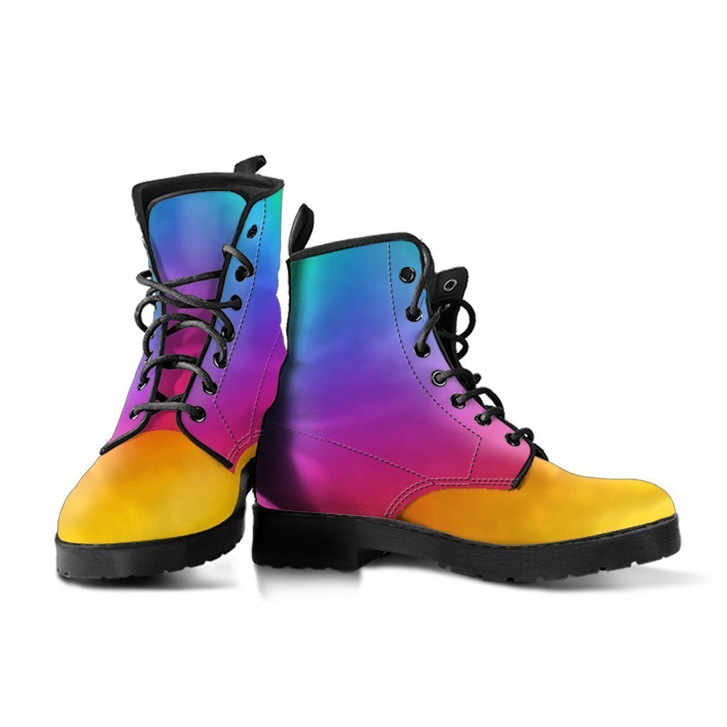 Combat Boots - Rainbow Shoes | Boho Shoes Vegan Leather