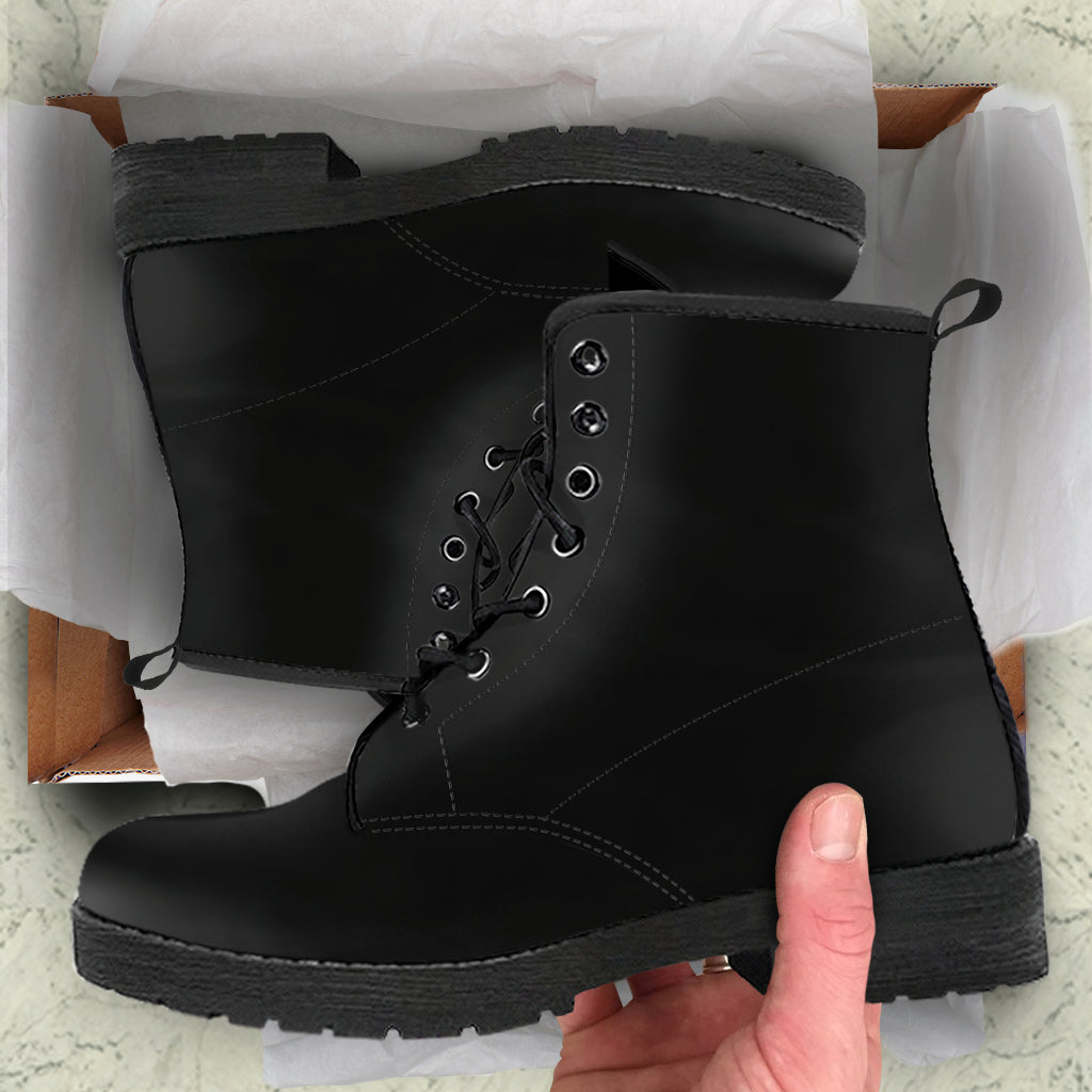 Combat Boots - Simply Black | Unisex Boots Custom Shoes