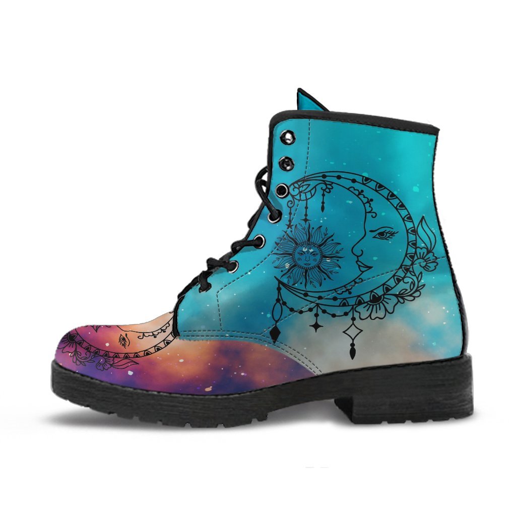Combat Boots - Sun and Moon Boots #15 Galaxy | Custom Shoes
