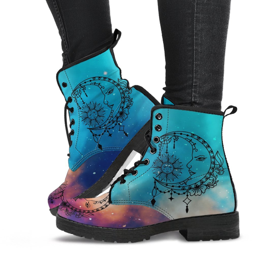 Combat Boots - Sun and Moon Boots #15 Galaxy | Custom Shoes