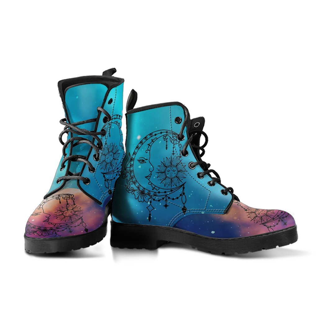 Combat Boots - Sun and Moon Boots #15 Galaxy | Custom Shoes