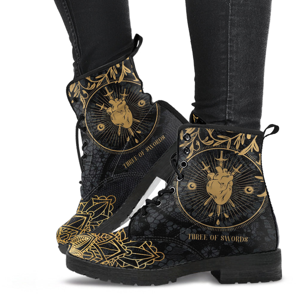 Combat Boots - Three of Swords #101 | Tarot Art Unisex