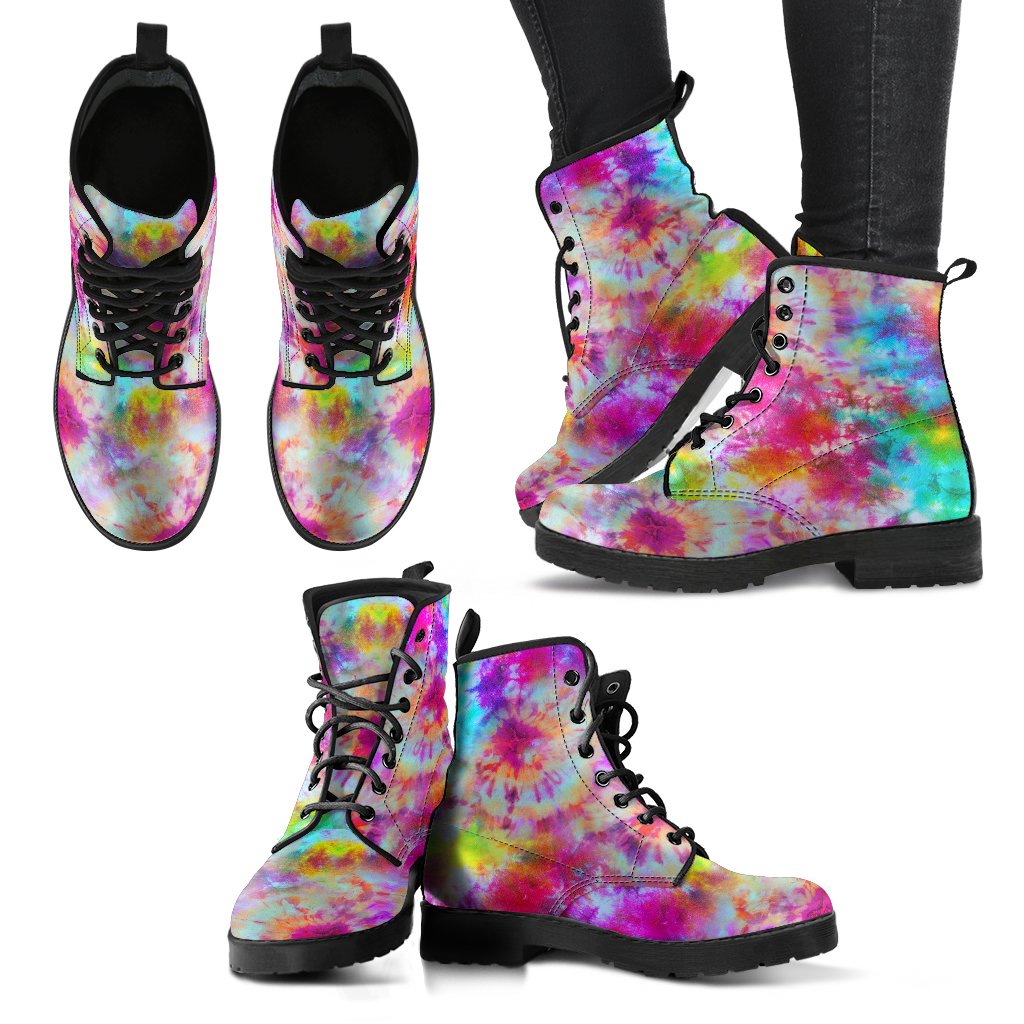 Combat Boots - Tie Dye Design #104 | Custom Shoes Vegan