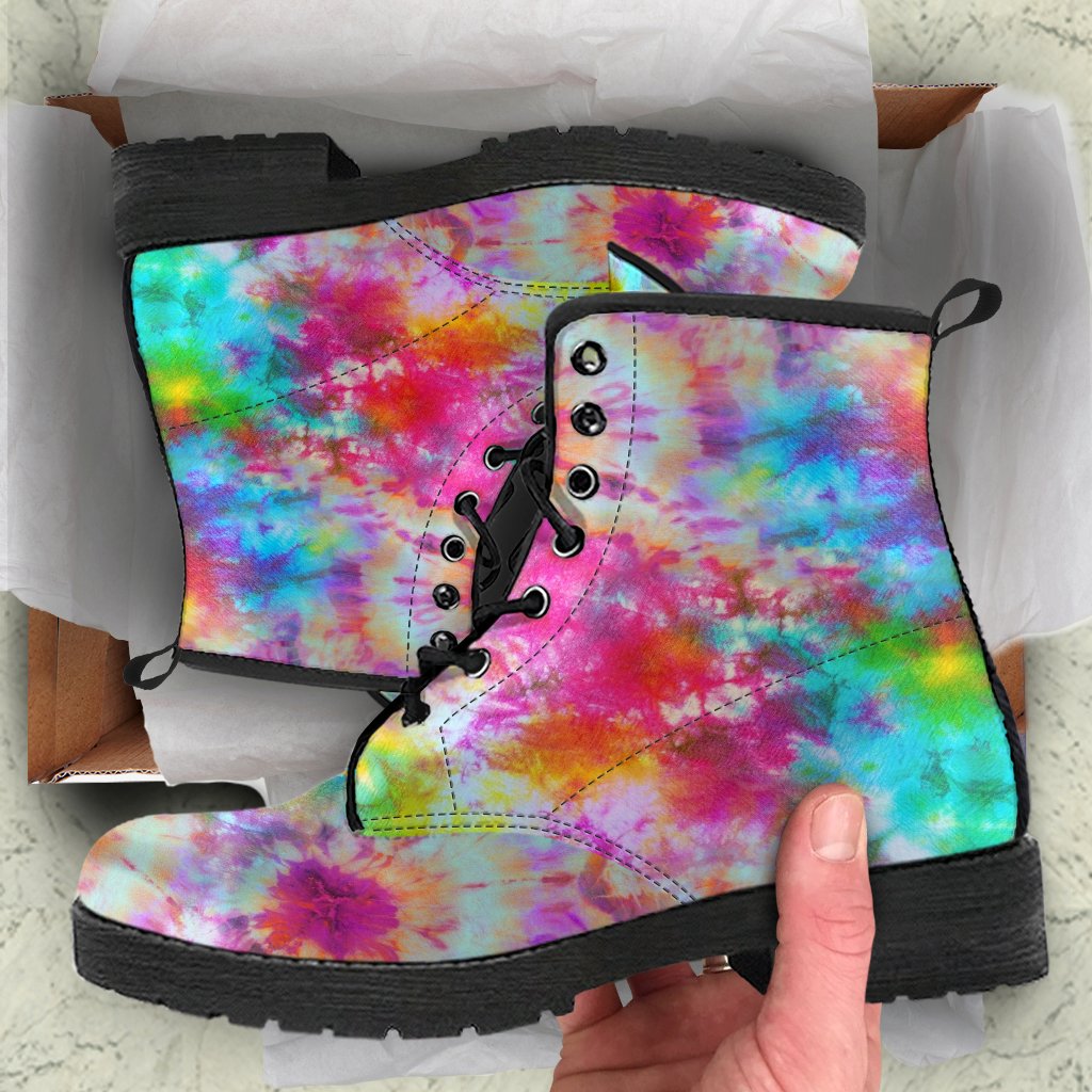 Combat Boots - Tie Dye Design #104 | Custom Shoes Vegan