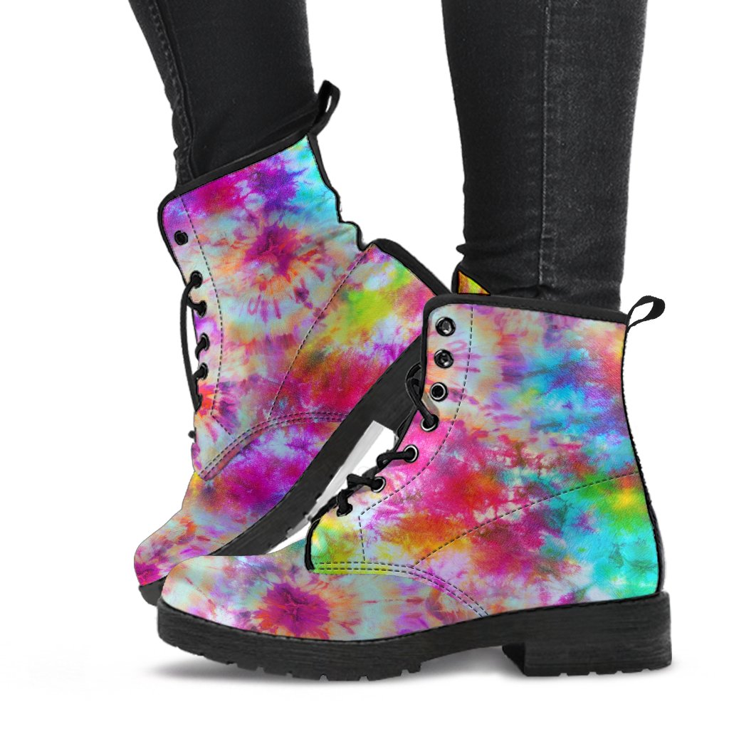 Combat Boots - Tie Dye Design #104 | Custom Shoes Vegan