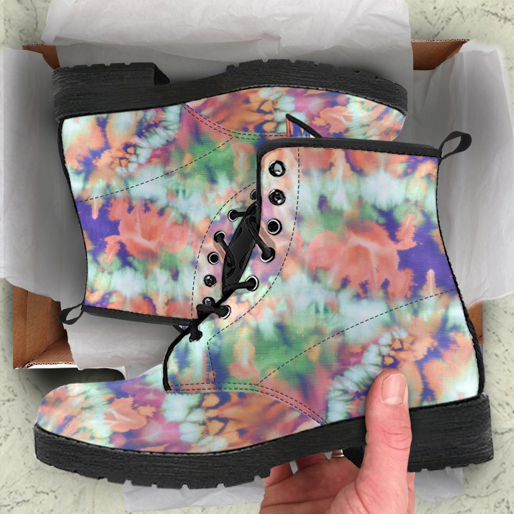 Combat Boots - Tie Dye Design #105 | Custom Shoes Vegan