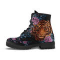 Combat Boots - Tiger & Flowers #2 | Women’s Black Hipster