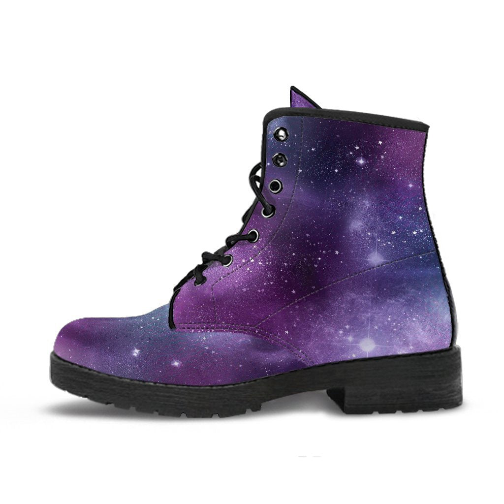Combat Boots - Watercolor Galaxy | Purple Boots for Women