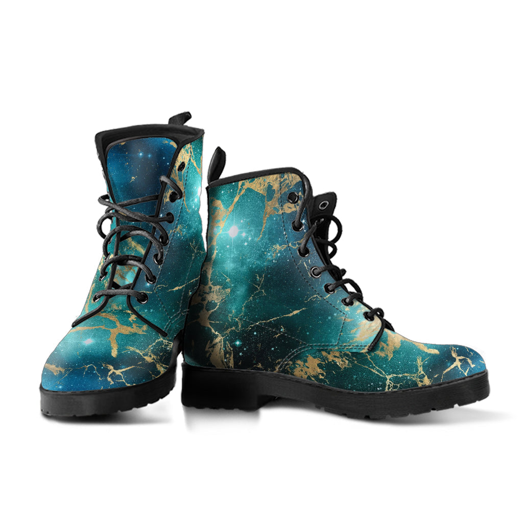 Combat Boots - Watercolor Marble Galaxy #3 | Custom Shoes