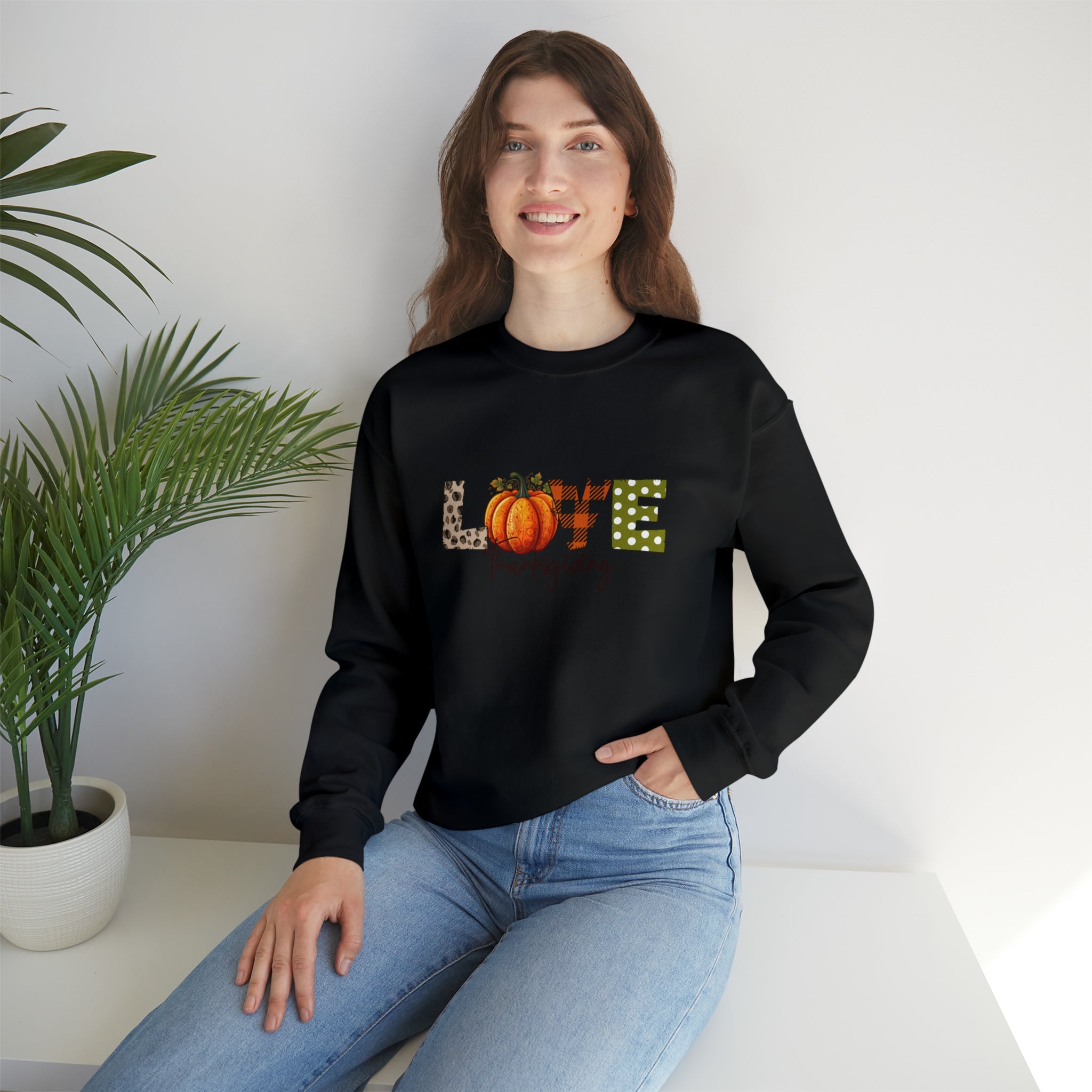 Crewnecked Sweatshirt Fall Love Pumpkin Sweatshirt 3