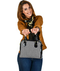 Custom Shoulder Bag - Classic Black and White Houndstooth