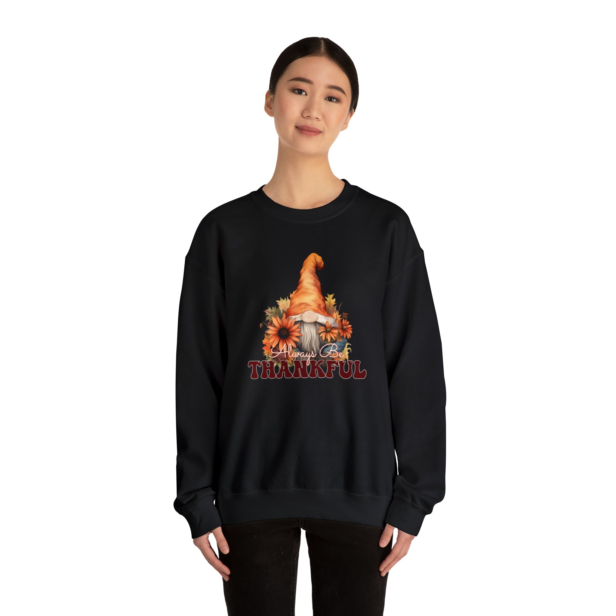 Fall Gnome Thanksgiving Crewneck Sweatshirt 4 Crewnecked