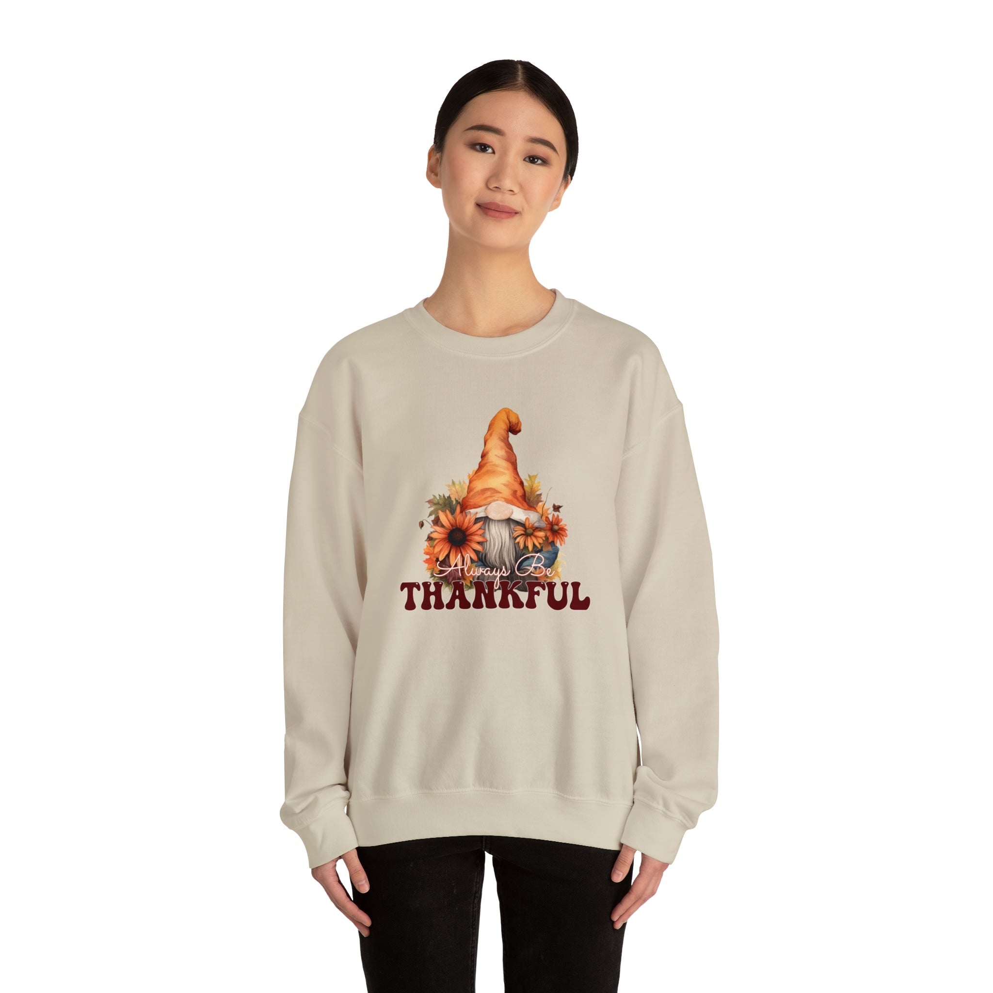 Fall Gnome Thanksgiving Crewneck Sweatshirt 4 Crewnecked